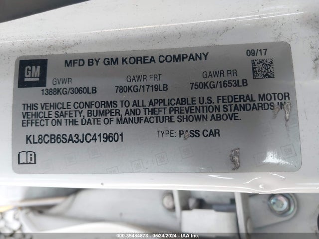 Chevrolet Spark Ls Cvt 2018 KL8CB6SA3JC419601 Image 9