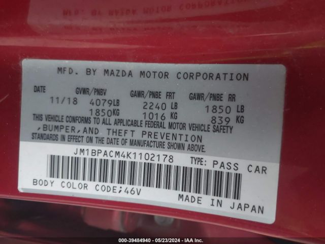 JM1BPACM4K1102178 Mazda Mazda3 Premium Package
