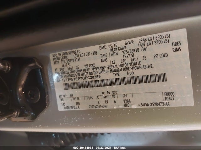 Ford F-150 Xlt 2016 1FTEW1EP7GFC28259 Image 9