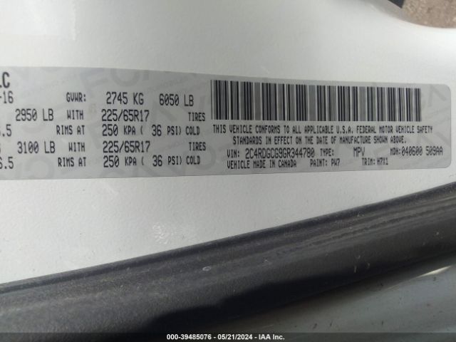 2C4RDGCG9GR344780 Dodge Grand Caravan Sxt