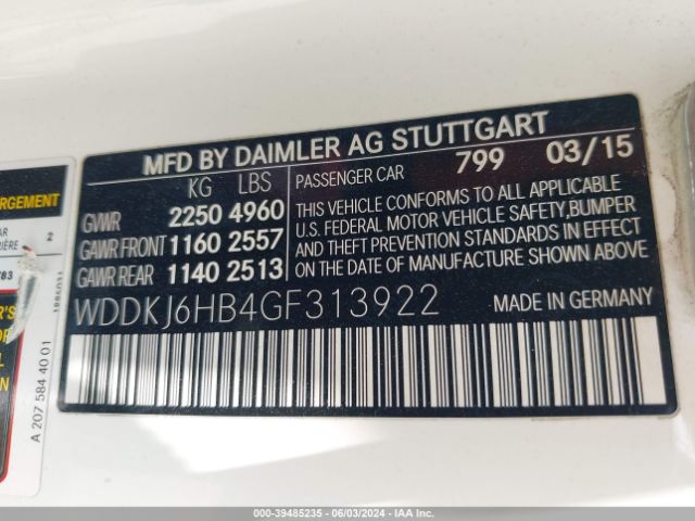 WDDKJ6HB4GF313922 Mercedes-Benz E 400 4matic