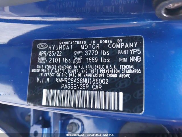 Hyundai Venue Limited 2022 KMHRC8A38NU186002 Image 9