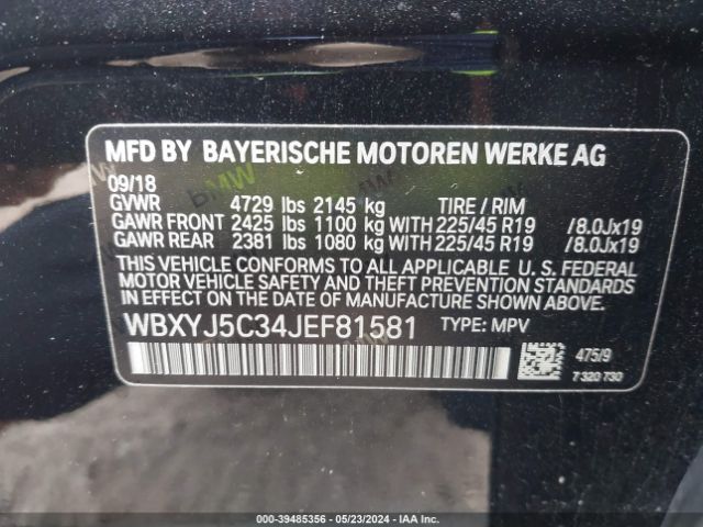 WBXYJ5C34JEF81581 BMW X2 Xdrive28i