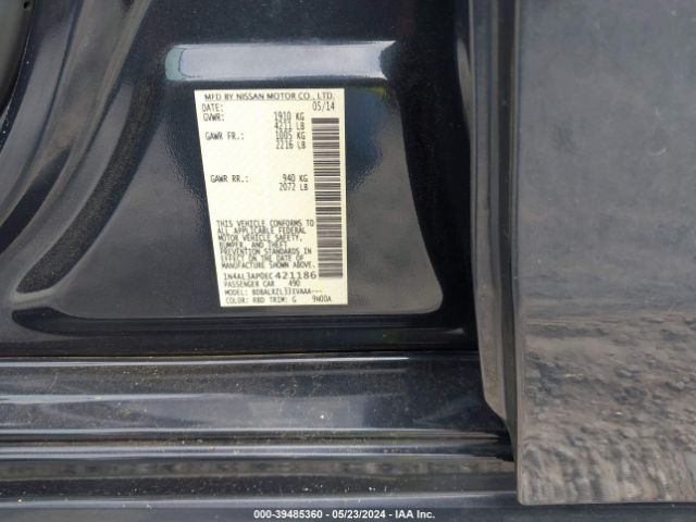 1N4AL3AP0EC421186 Nissan Altima 2.5/2.5 S/2.5 Sl/2.5 Sv