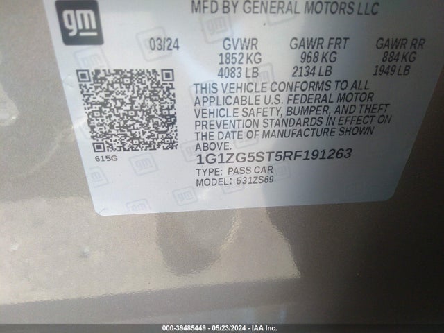 Chevrolet MALIBU RS 2024 1G1ZG5ST5RF191263 Image 9