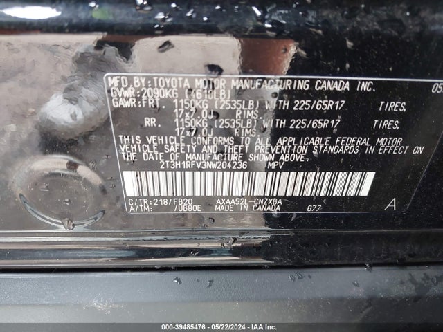 Toyota RAV4 LE 2022 2T3H1RFV3NW204236 Image 9