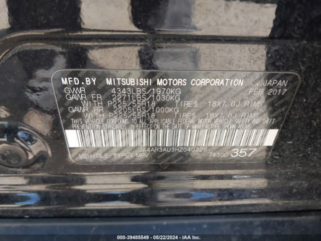 2017 MITSUBISHI OUTLANDER SPORT JA4AR3AU3HZ040328 Photo 8