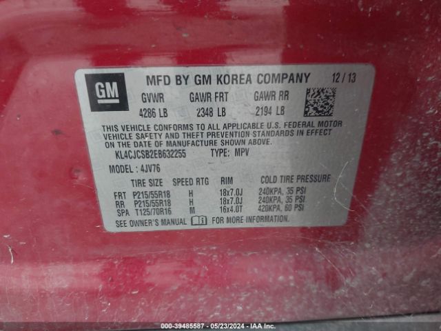 KL4CJCSB2EB632255 Buick Encore Leather