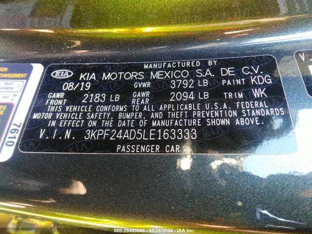 KIA Forte Lxs 2020 3KPF24AD5LE163333 Image 9