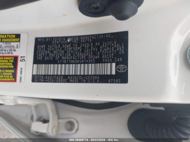Toyota CAMRY LE 2019 4T1B11HK0KU814965 Image 9