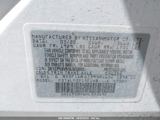 Nissan Kicks S Xtronic Cvt 2022 3N1CP5BV6NL503592 Image 9