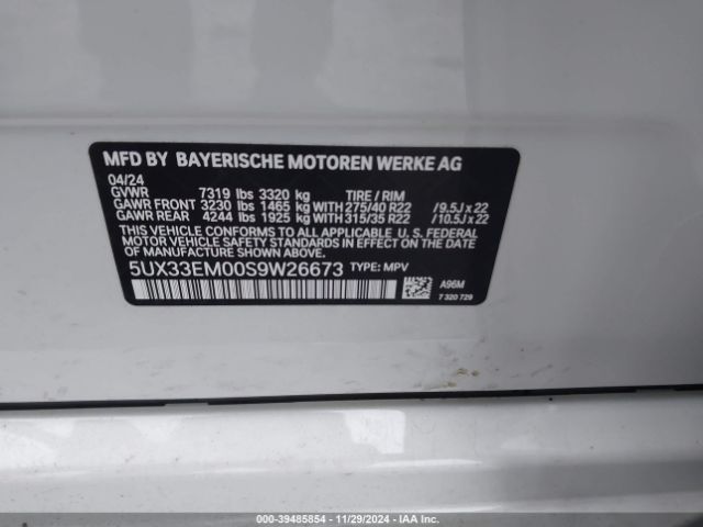 5UX33EM00S9W26673 BMW X7 M60i