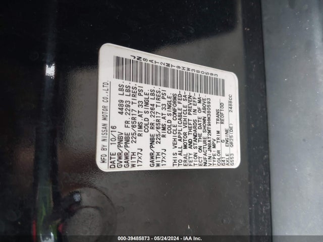 Nissan ROGUE S 2017 JN8AT2MT9HW380593 Image 9
