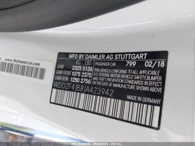 WDDZF4JB8JA423942 Mercedes-Benz E 300