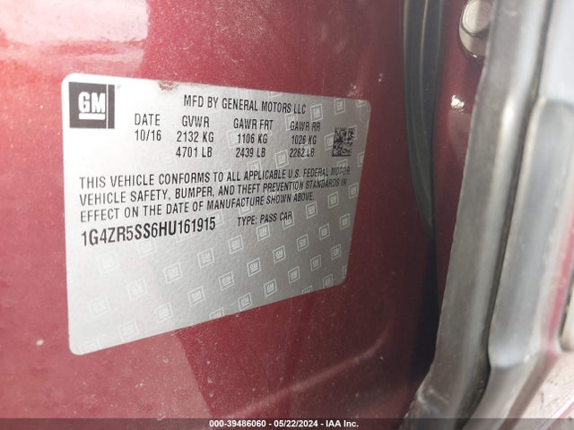 1G4ZR5SS6HU161915 Buick Lacrosse Premium