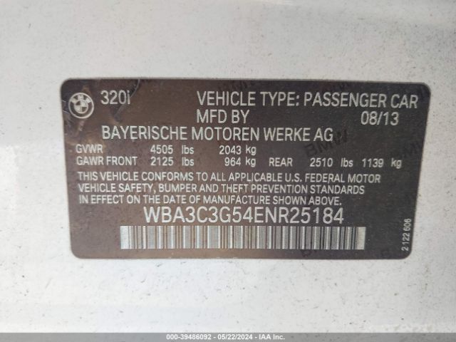 WBA3C3G54ENR25184 BMW 320i Xdrive