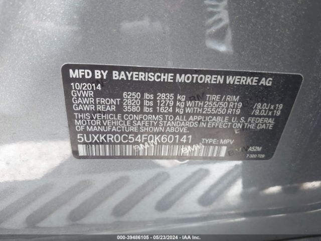 5UXKR0C54F0K60141 BMW X5 Xdrive35i