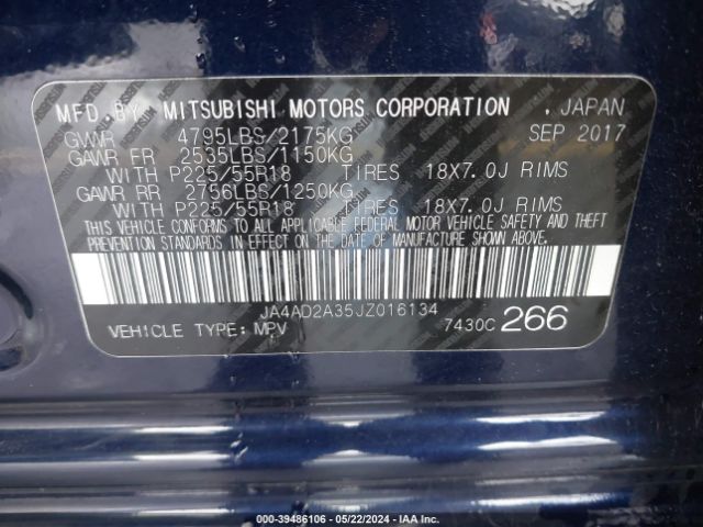 JA4AD2A35JZ016134 Mitsubishi Outlander Es