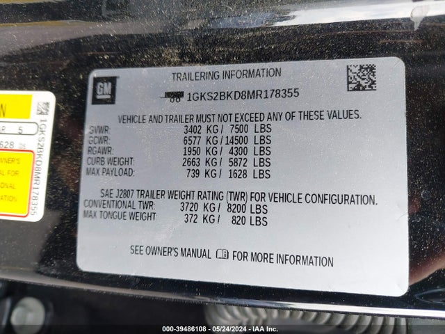 GMC Yukon 4wd Slt 2021 1GKS2BKD8MR178355 Image 9