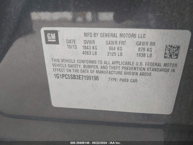 Chevrolet Cruze 1lt Auto 2014 1G1PC5SB3E7199196 Image 9