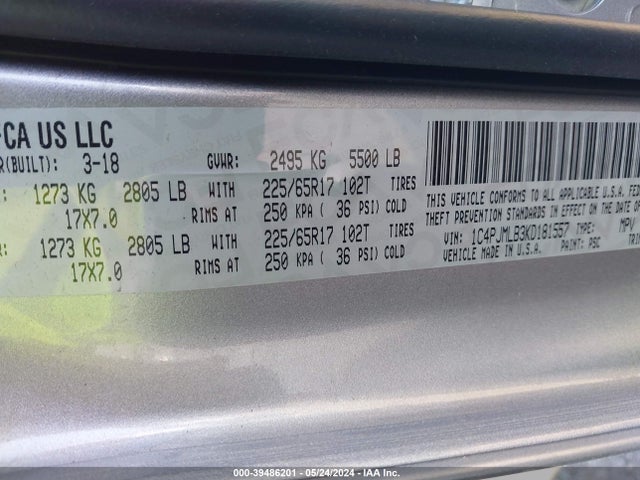 1C4PJMLB3KD181557 Jeep Cherokee Latitude Plus 4x4