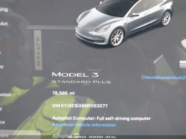 5YJ3E1EA5MF053077 Tesla Model 3 Standard Range Plus Rear-wheel Drive