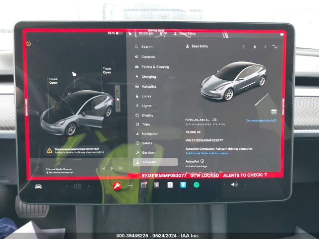 5YJ3E1EA5MF053077 Tesla Model 3 Standard Range Plus Rear-wheel Drive
