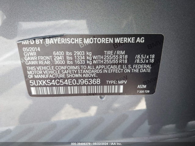 5UXKS4C54E0J96368 BMW X5 Xdrive35d