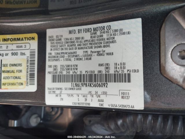 1LN6L9PK4K5606092 Lincoln Continental Standard
