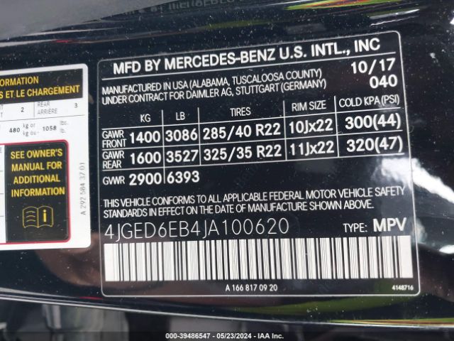 4JGED6EB4JA100620 Mercedes-Benz Amg Gle 43 Coupe 4matic