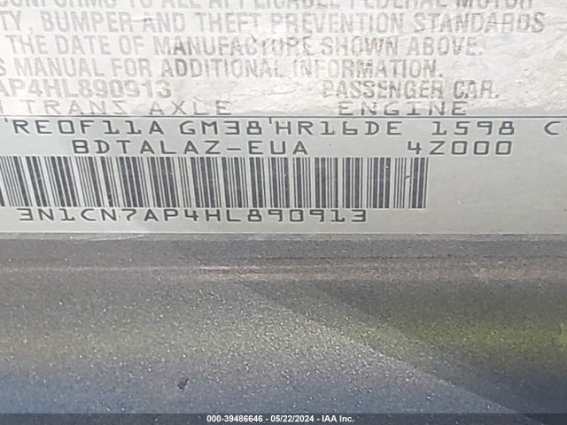 Nissan Versa 1.6 S+ 2017 3N1CN7AP4HL890913 Image 9