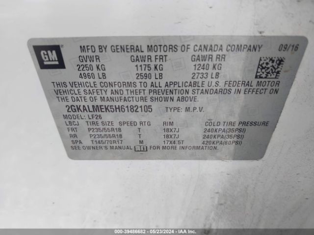 2GKALMEK5H6182105 GMC Terrain Sle-1