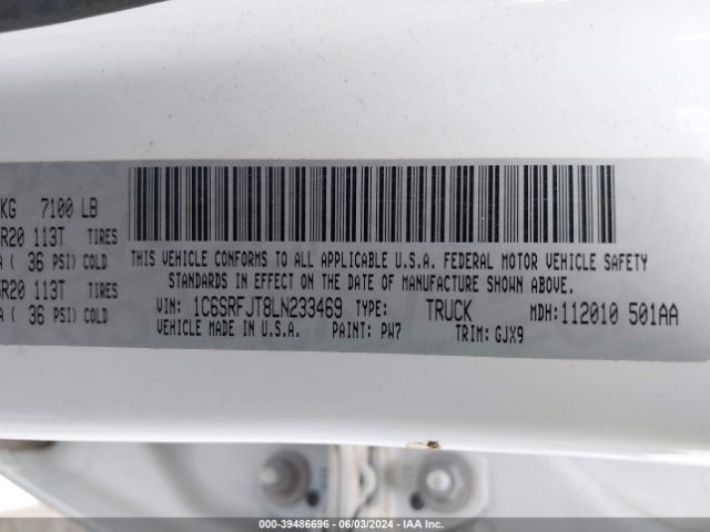 1C6SRFJT8LN233469 RAM 1500