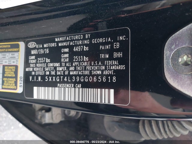KIA Optima Lx 2016 5XXGT4L39GG065618 Image 9