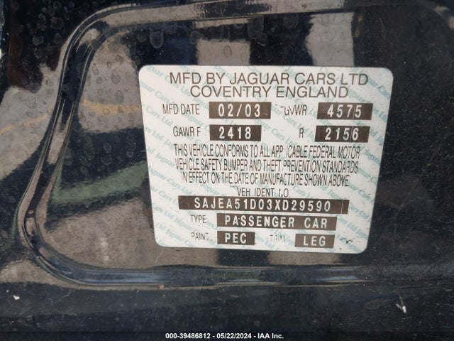 2003 JAGUAR X-TYPE SAJEA51D03XD29590 Photo 8