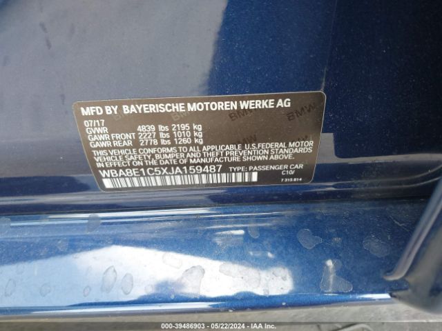WBA8E1C5XJA159487 BMW 330e Iperformance