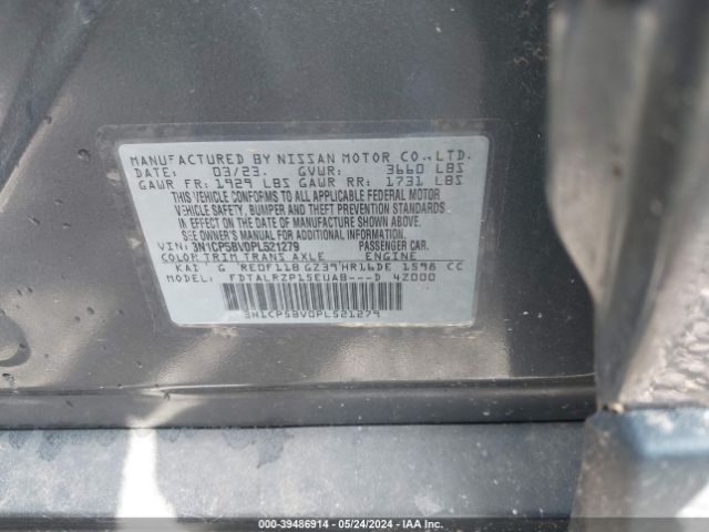 3N1CP5BV0PL521279 Nissan Kicks S Xtronic Cvt