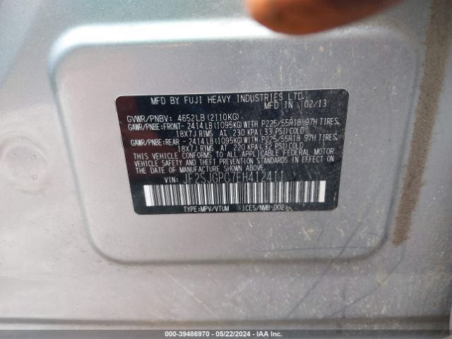 JF2SJGPC7EH412411 Subaru Forester 2.0xt Touring