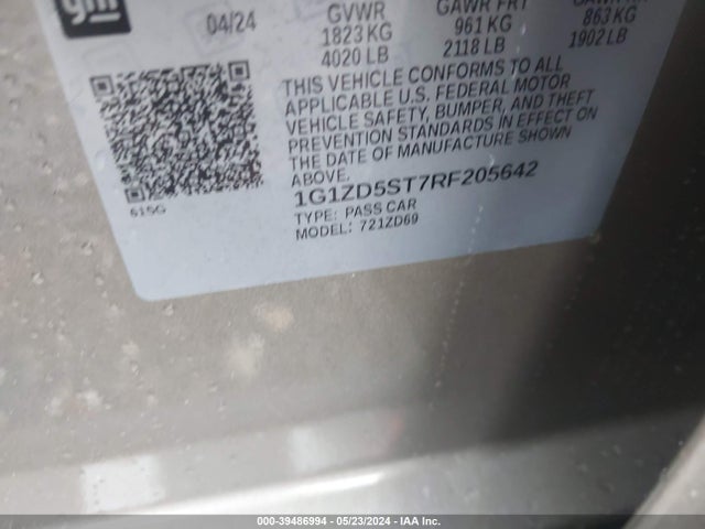Chevrolet MALIBU LT 2024 1G1ZD5ST7RF205642 Image 9