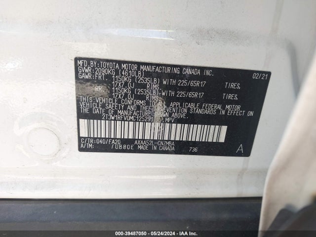 Toyota Rav4 Xle 2021 2T3W1RFV0MC125291 Image 9