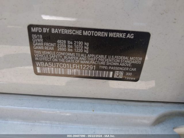 WBA5U7C01LFH12291 BMW 3 Series M340i