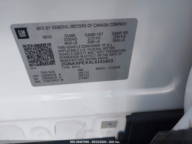 2GNAXPEXXL6141823 Chevrolet Equinox Fwd Premier 2.0l Turbo