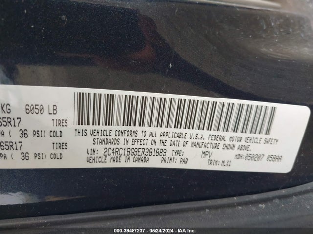 2C4RC1BG9ER381889 Chrysler Town & Country Touring