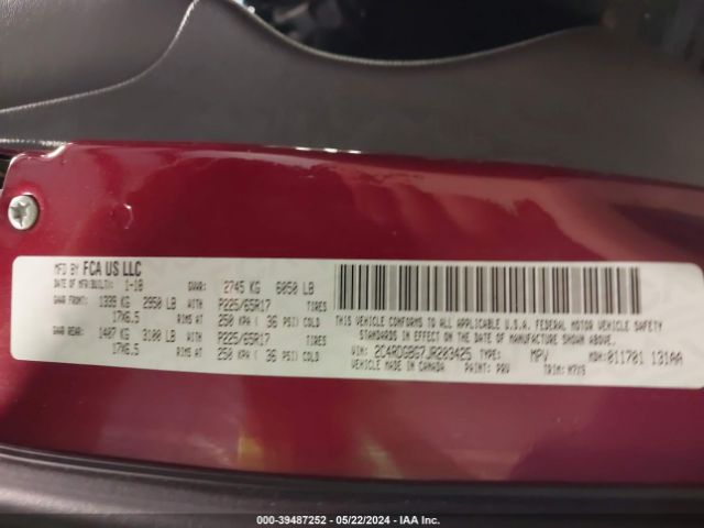2C4RDGBG7JR203425 Dodge Grand Caravan Se Plus