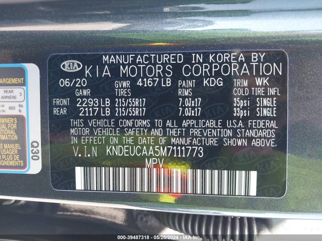 KIA SELTOS S 2021 KNDEUCAA5M7111773 Image 9
