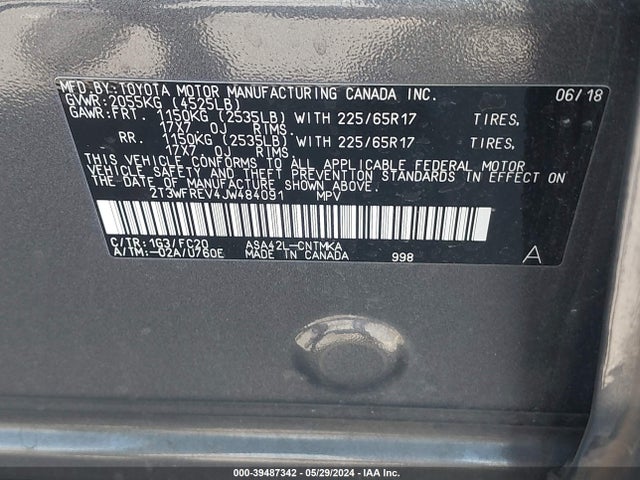 Toyota Rav4 Xle 2018 2T3WFREV4JW484091 Image 9