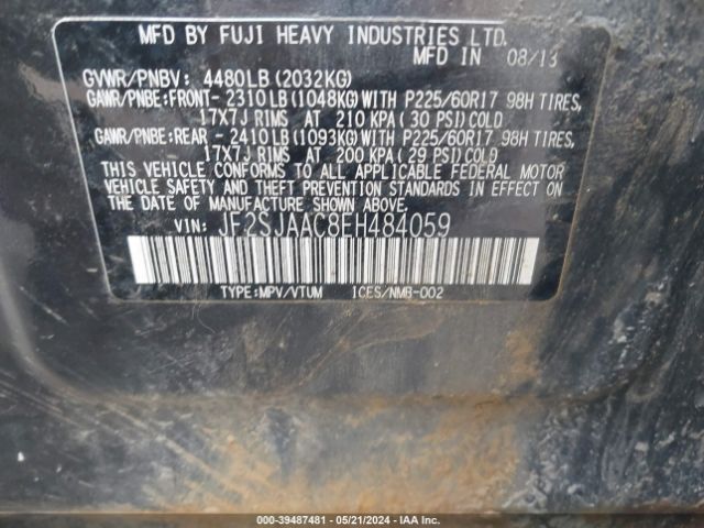 JF2SJAAC8EH484059 Subaru Forester 2.5i