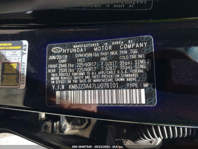 Hyundai TUCSON SE 2020 KM8J23A47LU076101 Image 9