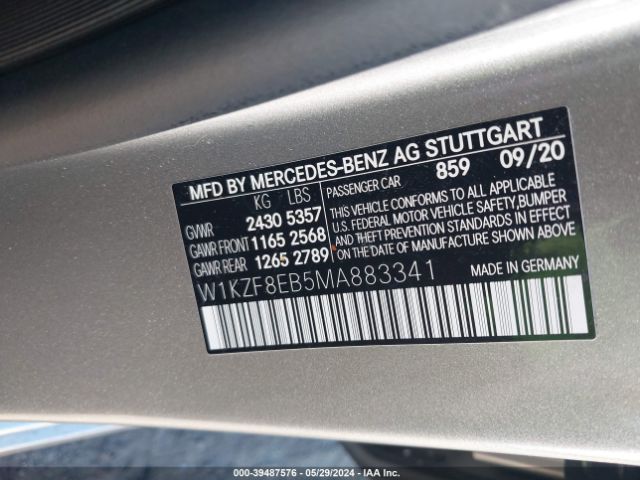 W1KZF8EB5MA883341 Mercedes-Benz E 350 4matic