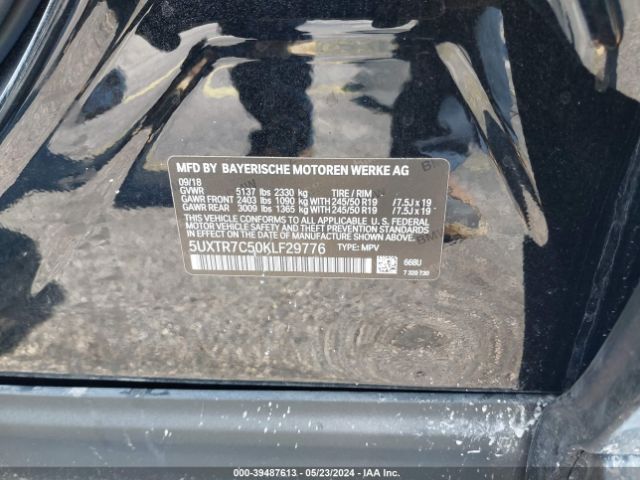 5UXTR7C50KLF29776 BMW X3 Sdrive30i